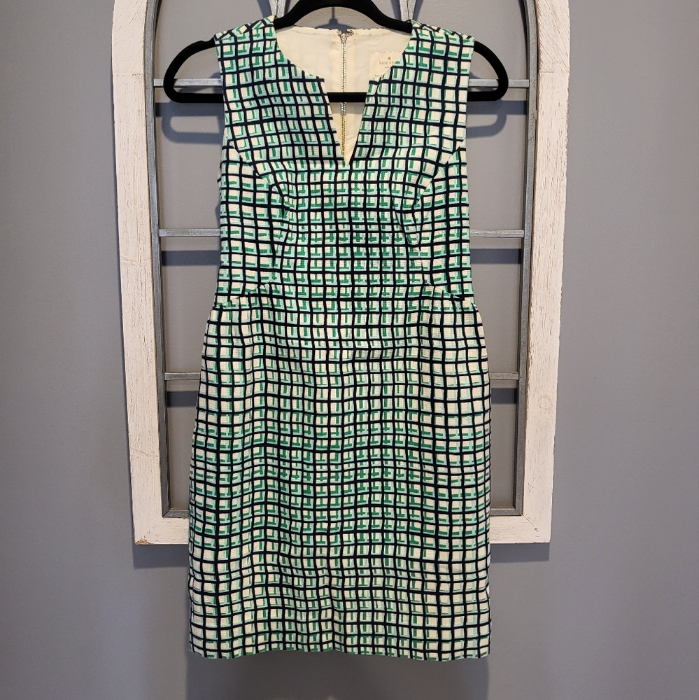 Kate spade plaid shift midi dress